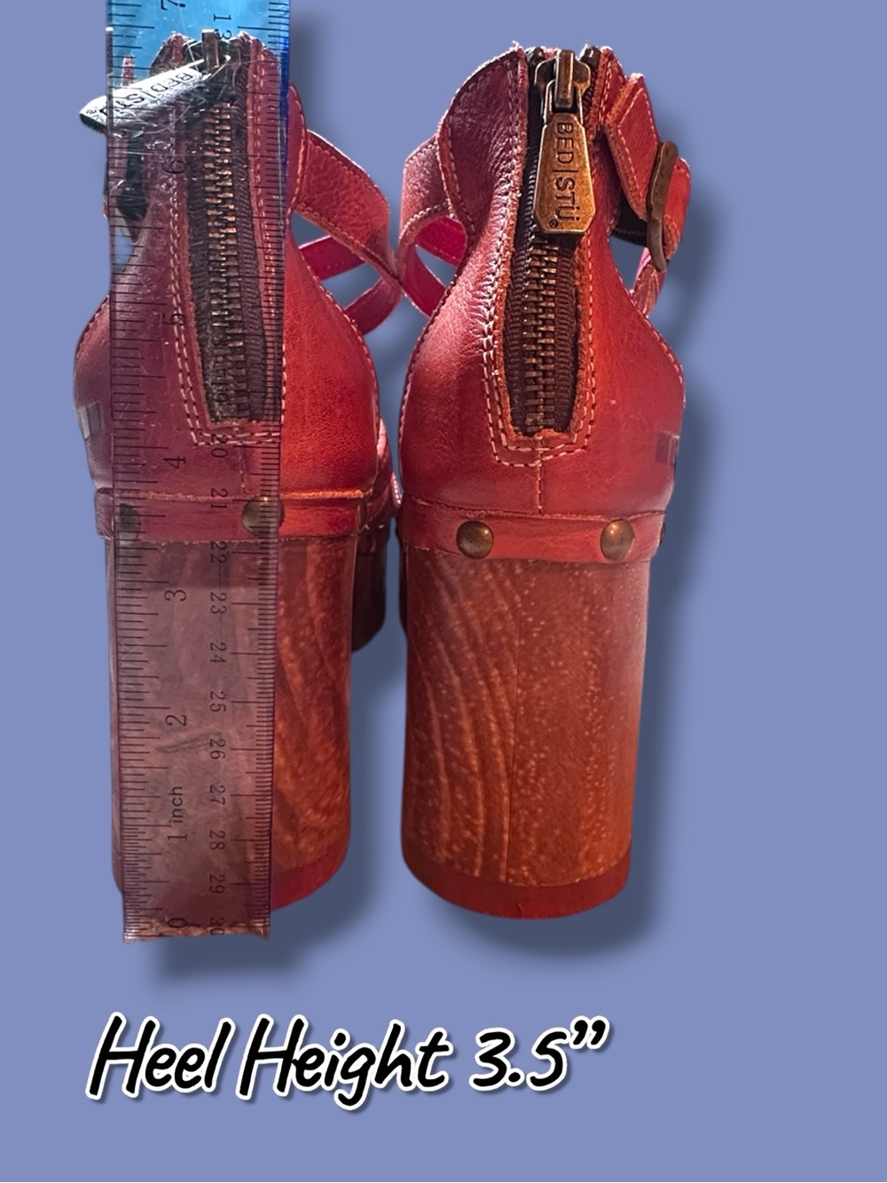 Never Worn Bed Stü Platform Leather Sandals in Brown. Size 8 - Picture 8 of 14